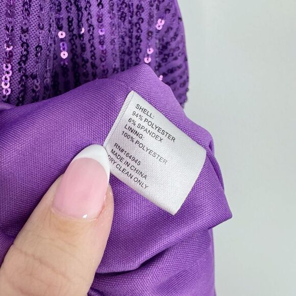 TOCCIN X RTR | Purple Sequin Asymmetrical Dress Women’s Size 8 - Picture 11 of 14